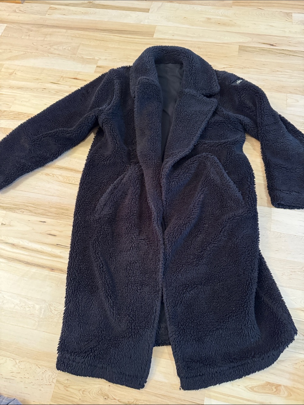 Alo Yoga-Black Oversized Sherpa Trench Coat Jacket-Cozy-Athleisure-XXS-Read